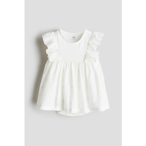 RUFFLE-TRIMMED BODYSUIT DRESS