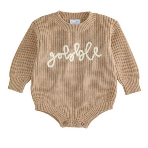 Gobble Chainstitch Baby Sweater Bubble