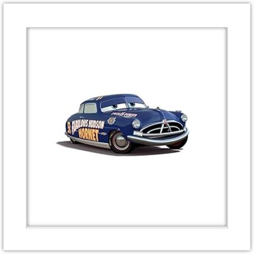 Trends International Gallery Pops Disney Pixar Cars 2 - Doc Hudson The Fabulous Hudson Hornet Wall Art Wall Poster, 12.00" x 12.00", White Frame Version