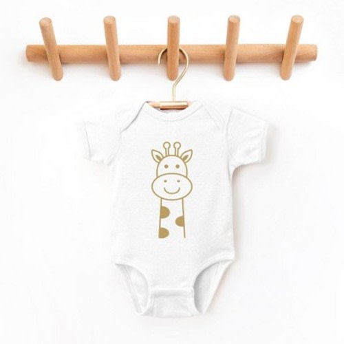 The Juniper Shop Giraffe Baby Bodysuit, Color: White, Size: newborn