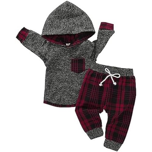 Toddler Baby Boy Clothes Infant Newborn Boy Outfit Long Sleeve Hoodie Sweatshirt Pants Fall Winter Clothes Set