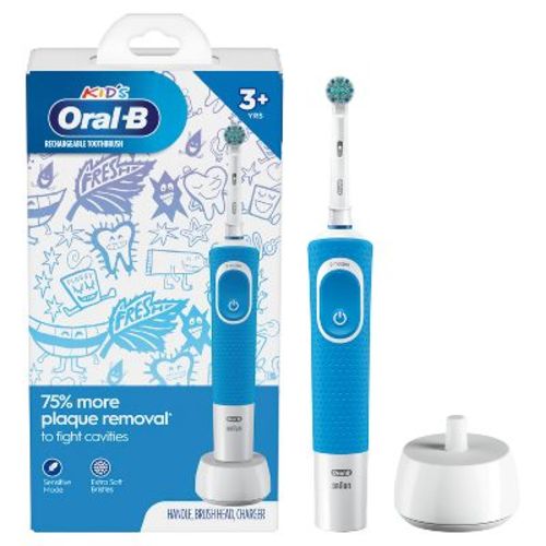 Oral-b Kids Electric Toothbrush With Sensitive Brush Head And Timer, For Kids 3+