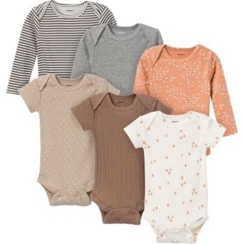 Gerber Baby Neutral 6-pack Onesies Bodysuits, Little Apples, 3-6 Months