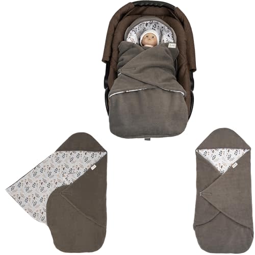 Swaddyl Car seat Blankets for Babies - Baby Footmuff - Carseat Swaddle Blanket - Stroller Bunting Bag for Infants - Baby Newborn Winter Gear (Flower Beige)