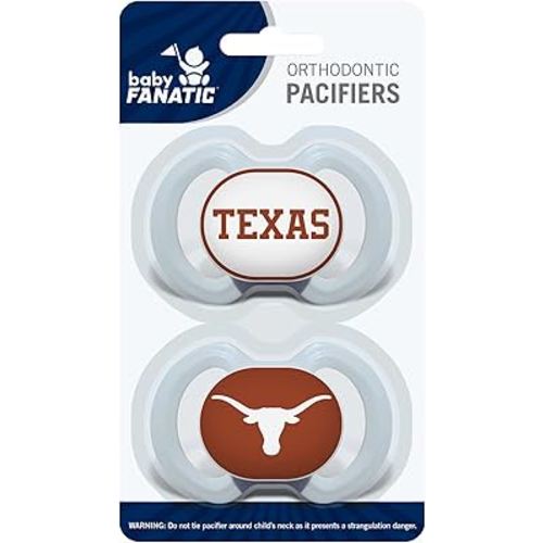 BabyFanatic Pacifier 2-Pack - NCAA Texas Longhorns - Officially Licensed League Gear