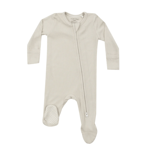 2 Way Zipper Footie - Solid Birch Rib, 0-3 M