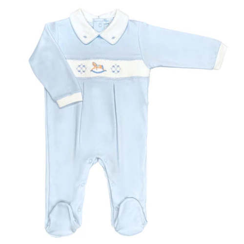 Boys Traditional Rocking Horse Smocked Footsie