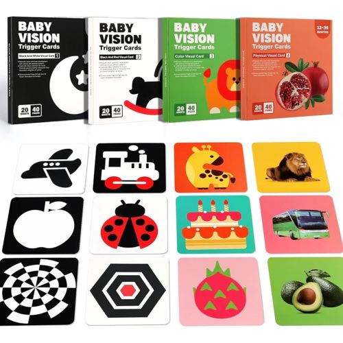 High Contrast Baby Flashcard, 80 PCs 160 Page Black White Colorful Visual Stimulation Learning Activity Card for Babies Ages 0-3-6-12-36 Months, Newborn Infants Toys Gift, for Baby Sensory Develop : Amazon.com.au: Toys & Games