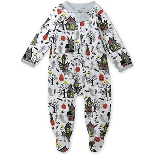 HonestBaby Baby Girls' Sleep N' Play One-Piece Zip-Front Footed Pajamas
