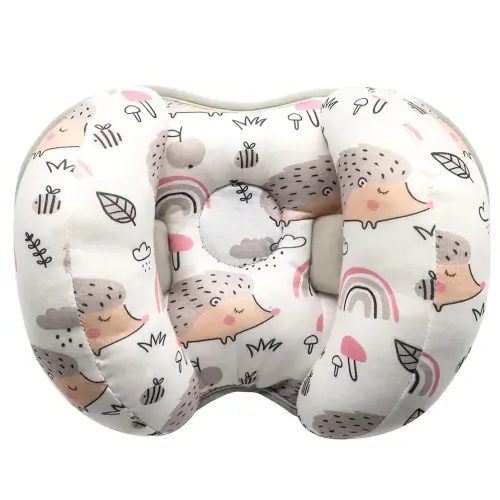 KAKIBLIN Baby Support Pillow, Head and Neck Support, 2 in 1 Banana Neck Pillow for Baby Newborn, Adjustable Head Pillows for Kids Toddler (Hedgehog)