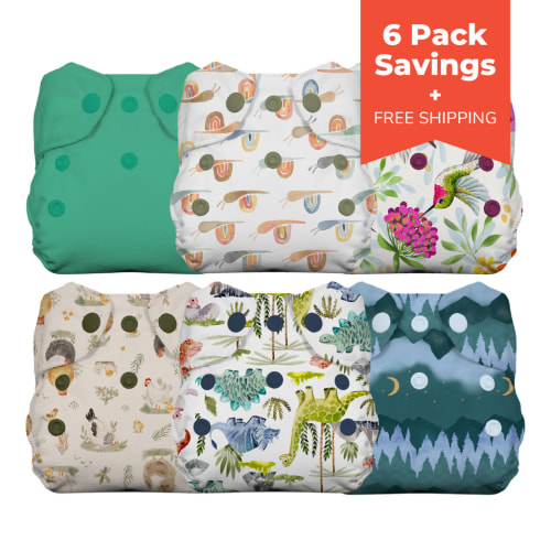 Thirsties Natural Newborn All-In-One 6 Pack