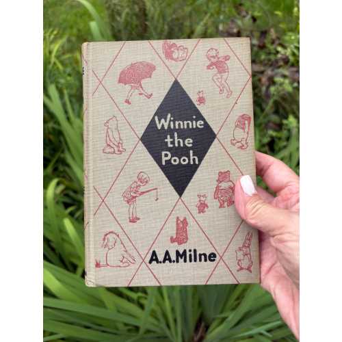 Vintage 1950 "Winnie the Pooh" Book, By A. A. Milne, Winnie the Pooh, Children's Library, Baby Shower Book, Baby or Kids Room Book Decor