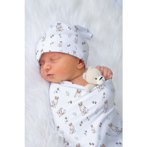 Aussie Shepherd Swaddle, Australian Shepherd Nursery Bedding, Baby Boy Take Home, Photo Swaddle, Baby Photo Swaddle, Blanket Hat Set