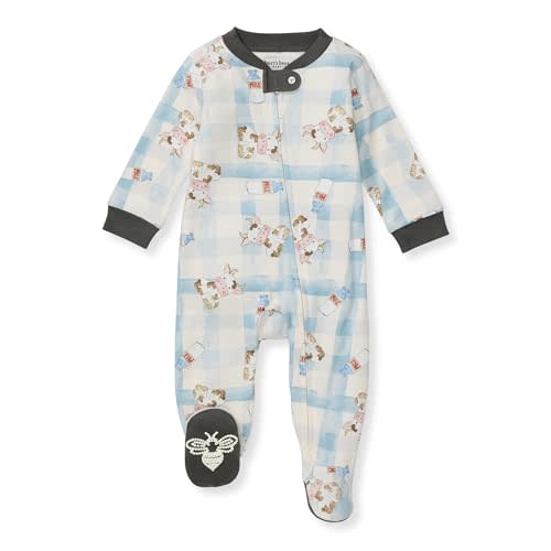 Burt's Bees Baby Boys' Sleep and Play Pjs, 100% Organic Cotton One-piece Zip Front Romper Jumpsuit Pajamas
