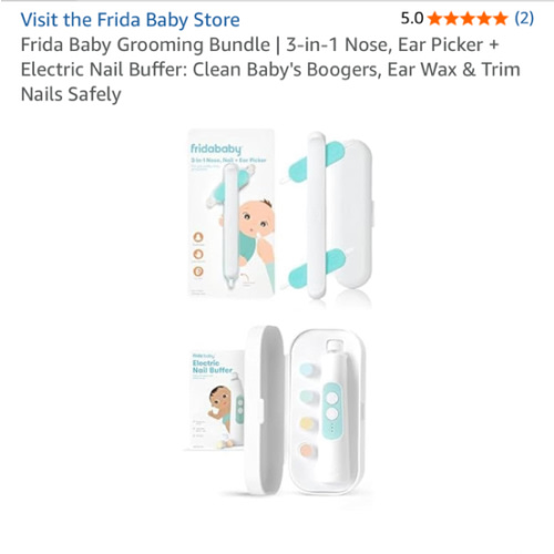 Frida Baby Grooming Bundle | 3-in-1 Nose, Ear Picker + Electric Nail Buffer: Clean Baby's Boogers, Ear Wax & Trim Nails Safely