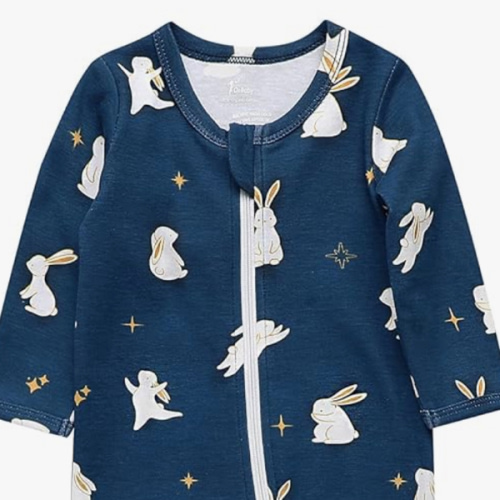 O2 BABY Baby Boys Girls Organic Cotton Zip-Front Sleeper Pajamas, Footed Sleep 'n Play