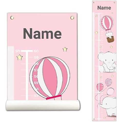 Personalized Kids Canvas Growth Chart, Height Chart, Growth Chart Banner, Elephant