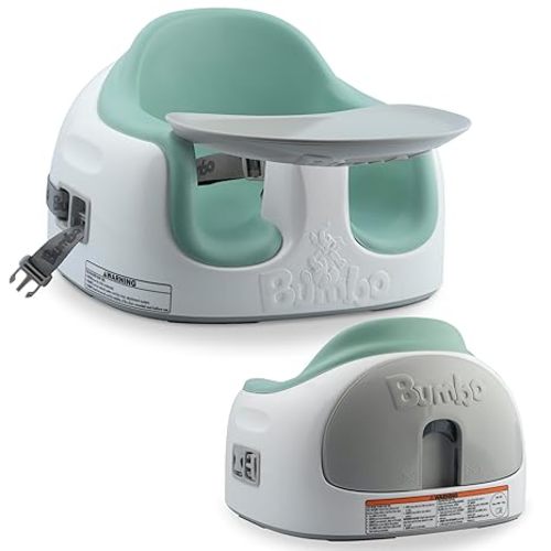 Bumbo 3-in-1 Baby Multi Seat Booster with Feeding Tray, 6-36 Months Old, Hemlock - High Chair and Floor Seat Accessory for Babies, Infants, and Toddlers