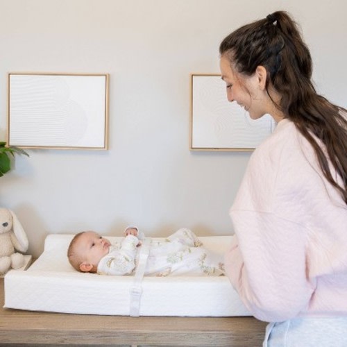 Regalo Infant Changing Pad: Polyester Foam, Solid White, 78.8 x 40.8 cm