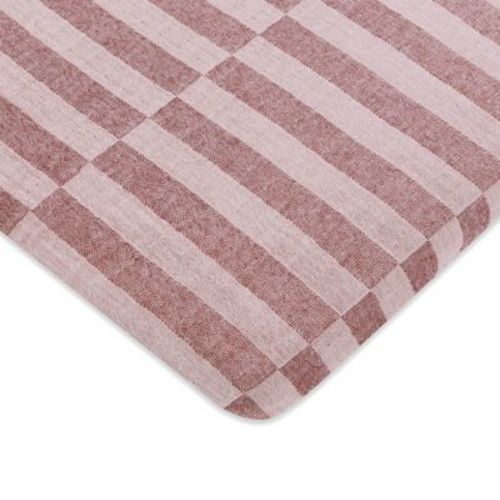 Babyletto Muslin All-Stages Midi Crib Sheet, GOTS Certified Organic Cotton - Maroon Stripe