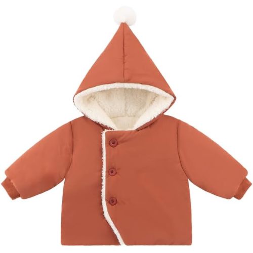 Baby Girl Winter Fleece Jacket Toddler Boy Puffer With Hood Coat Infant Clothes