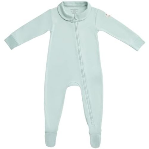 Baby Footed Pajamas 100% Organic Pima Cotton Sleeper, Pocket for Security Tracker, Infant Unisex-Sizes 0-12 Months