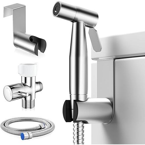 Handheld Bidet Sprayer for Toilet, Jet Sprayer for Toilet Muslim Shower, Adjustable Cloth Diaper Sprayer Bidets for Attachment Toilet, Toilet Sprayer with Bidet Hose for Feminine Wash