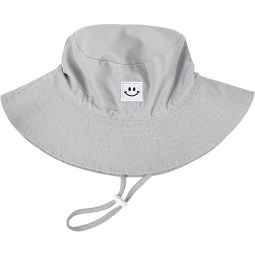 Baby Toddler Sun Hat,Kids Summer Smile Face UPF 50+ Beach Bucket Hat for Boys Girls Children