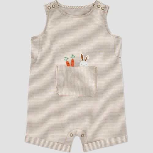 Carter's Just One You®️ Baby Boys' Striped Bunny Romper - Brown Newborn