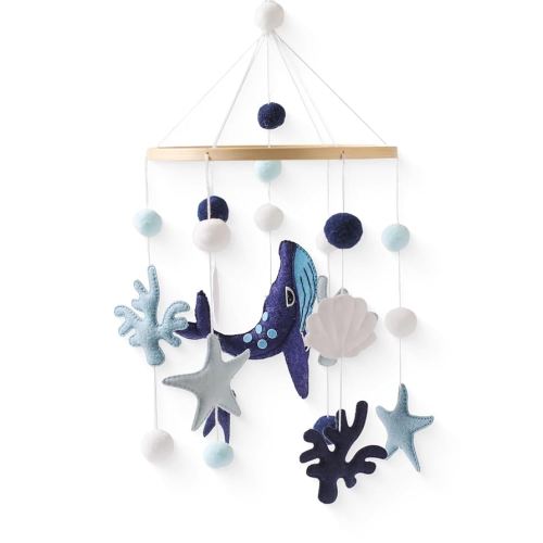 Baby Bed Mobile Sea Creatures Wind Chime - Whale Hanging Game for Children's Room Decor