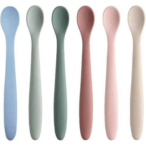 Spoons, 6-Piece Silicone Feeding Spoons, Dishwasher & Boil-proof
