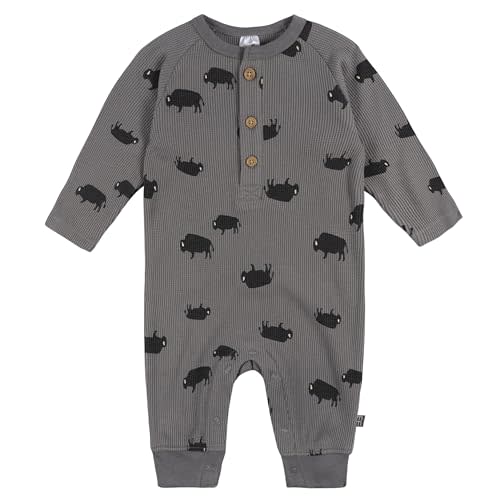 Modern Moments by Gerber Baby Henley Waffle-Knit Romper