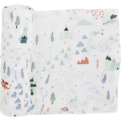 Deluxe Muslin Swaddle Blanket, Dragon Days - Little Unicorn Swaddles & Sleep Bags | Maisonette