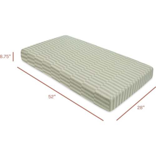 GOTS Certified Organic Muslin Cotton Crib Sheet, Moss Stripe - Babyletto | Maisonette