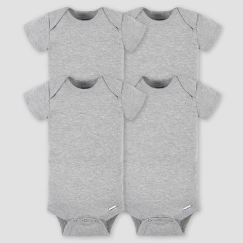 Gerber Baby Girls' 4pk Short Sleeve Bodysuit - Pink Newborn: 100% Cotton, Lightweight Knit, Crotch Snap Closure, Machine Washable