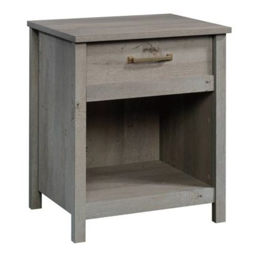 Sauder Cannery Bridge Nightstand Mystic Oak: Modern Bedside Table With Storage, Mdf Composite Frame