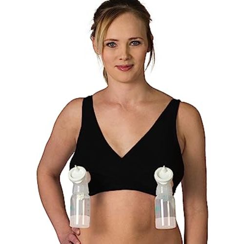 Essential Relaxed Pump&Nurse Nursing Bra with Built in Hands-Free Pumping Bra