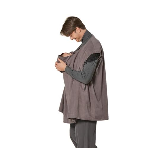 Konny Baby Carrier Winter Cover, Maternity Baby Carrier Hoodie, Women's Fleece Jacket, Maternity Coat, Nursing Hoodie Vest (Charcoal, One Size)
