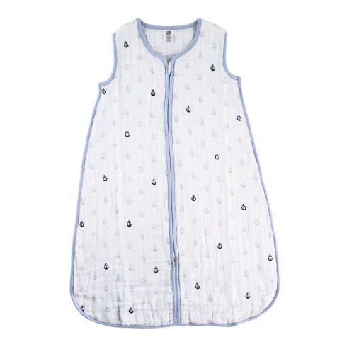 Hudson Baby Infant Boy Muslin Cotton Sleeveless Wearable Sleeping Bag, Sack, Blanket, Anchor, 18-24 Months