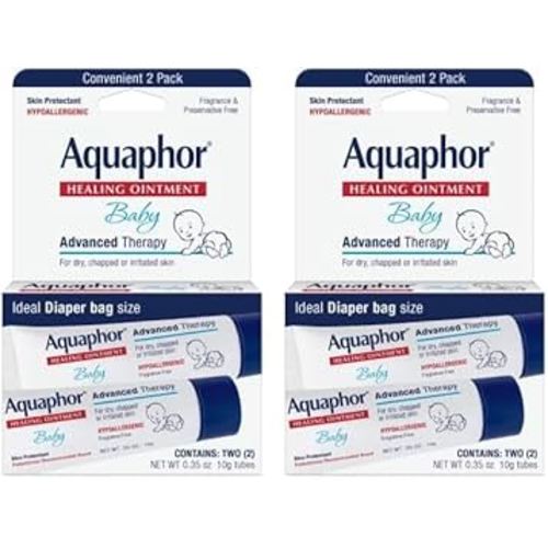 Aquaphor Baby Healing Ointment To-Go Pack - Advanced Therapy for Chapped Cheeks and Diaper Rash -2 Count(Pack of 2)