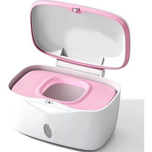 Wipes Dispenser with Weighted Plate, X2 PRO, Seposeve Perfect Pull Baby Wipe Holder, Refillable Wipe Container, Keeps Wipes Fresh, One-Handed Operation. Non-Slip, Easy Open/Close Wipes Case, Pink