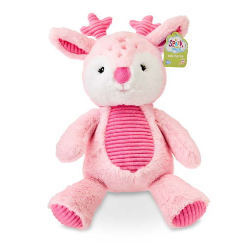 Spark.Create.Imagine. Holiday Plush Reindeer Baby Toy, Pink, Infant