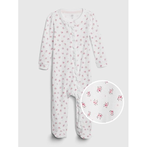 Baby First Favorite Floral One-Piece in optic white, size: 3-6 M