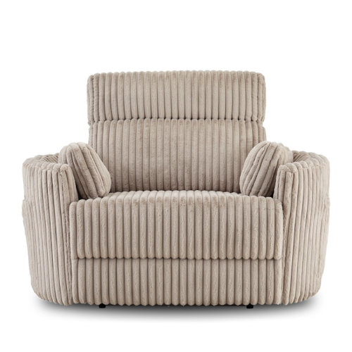 Hokku Designs Modern 54.33" Wide Recliner Chair with Plush Faux Rabbit Fur, USB Charging Port & Adjustable Backrest – Easy Assembly | Wayfair