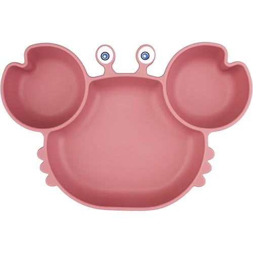 Silicone Suction Plate for Toddlers - Self Feeding Training Divided Plate Dish and Bowl for Baby and Toddler, Fits for Most Highchairs Trays, BPA Free Microwave Dishwasher Safe