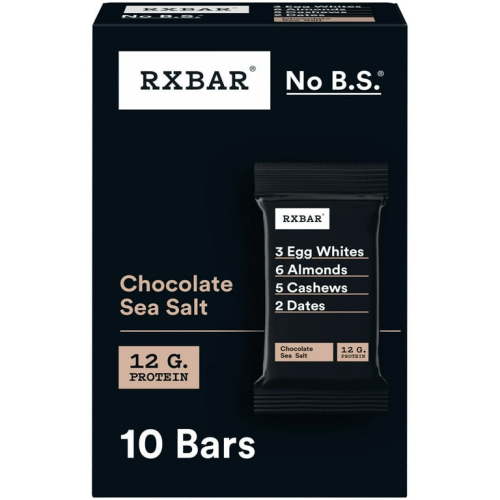 RXBAR Protein Bars Gluten-Free, Chocolate Sea Salt, 10 Count