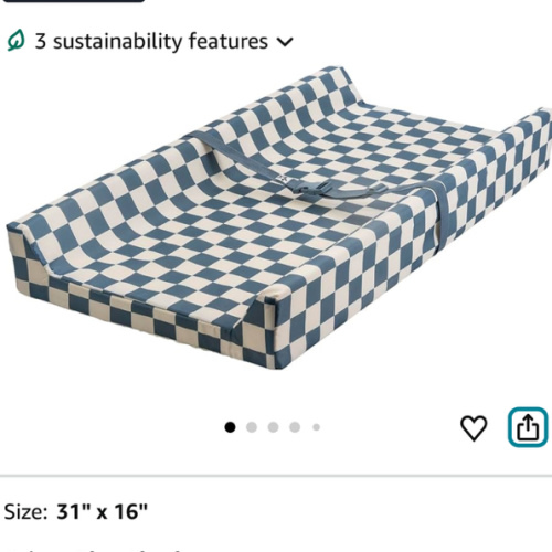 Tiny Twinkle Diaper Changing Pad for Dresser & Nursery Table – Waterproof, Wipeable & Mess-Proof Baby Changing Pad with Safety Strap, Non-Slip Base & Removable Washable Cover(Blue Checkers)