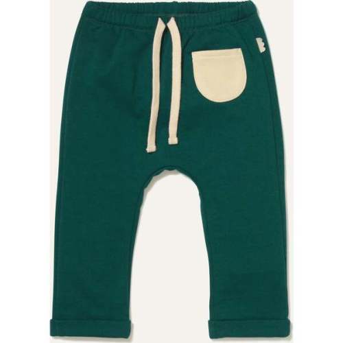 Baby Adjustable Contrast Drawstring Front Pocket Pant, Green - Mon Coeur | Maisonette