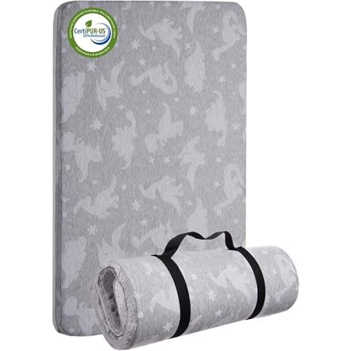 Lilian&Gema Pack and Play Mattress 38"x26", Portable Crib Mattress for Playpen, Pack N Play Mattress Topper, Soft Breathable Mini Crib Mattress with Waterproof Washable Cover for Baby Toddler