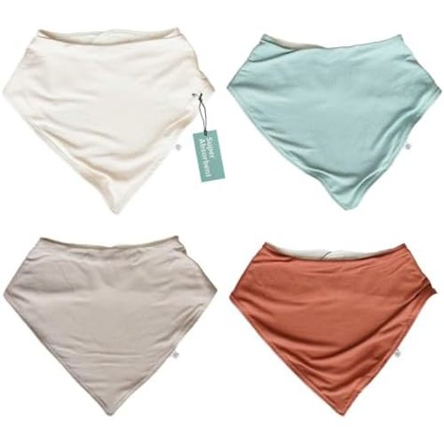 Caden Lane Bandana Bibs, Absorbent Baby Bib for Drooling, Feeding & Teething With Adjustable Double Snap, 4 Pack